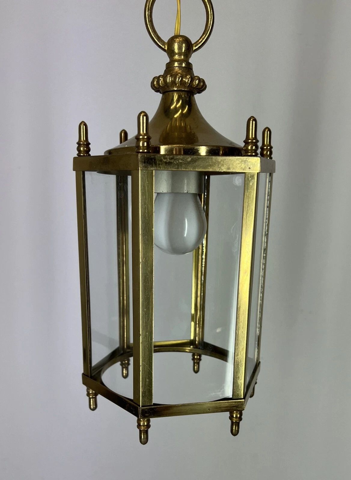 Ceiling Lamp Vintage Style Brass Pendant Chandelier Lantern Light Lot 5254 photo vinterior