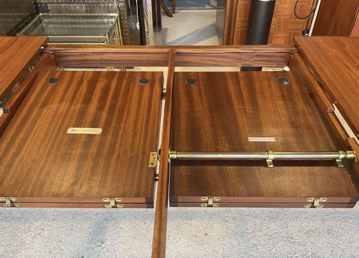 1185.0 Mid Century T3 Teak Macintosh Double Extending Dining Table 1970s photo