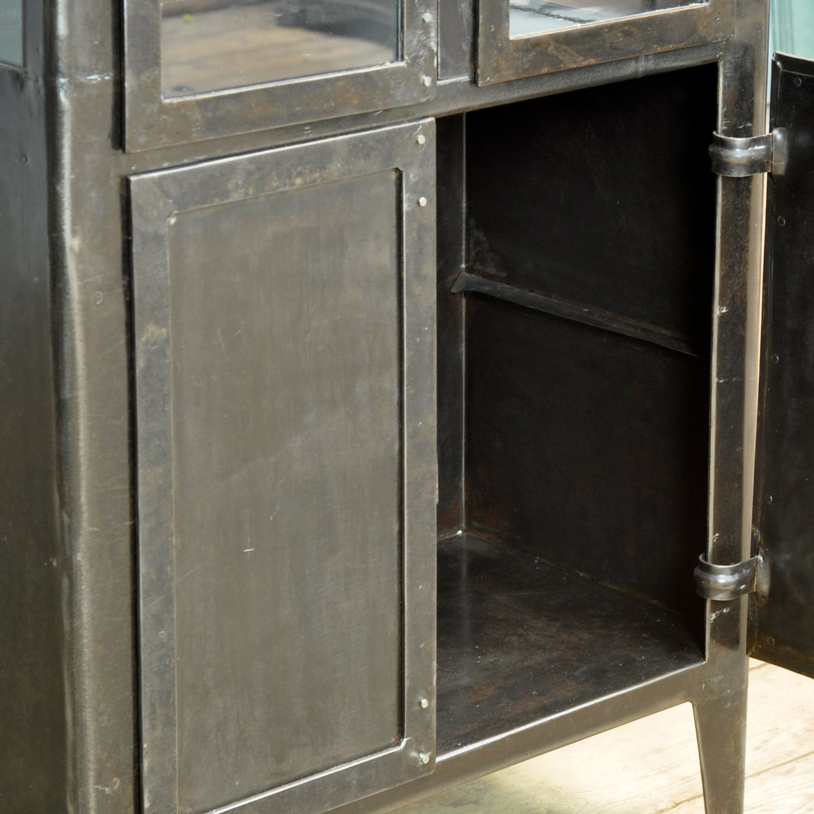 Polished Iron Medicine Cabinet, 1930s photo 1500.0