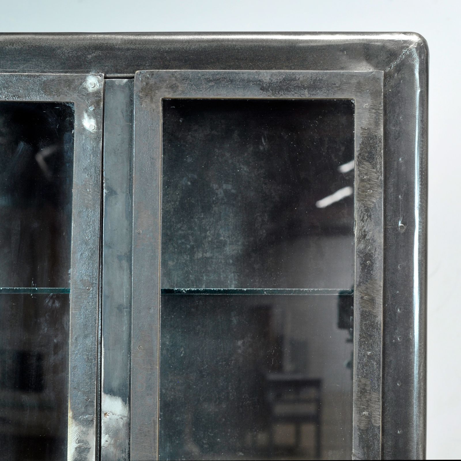 photo furniture Polished Iron Medicine Cabinet, 1930s