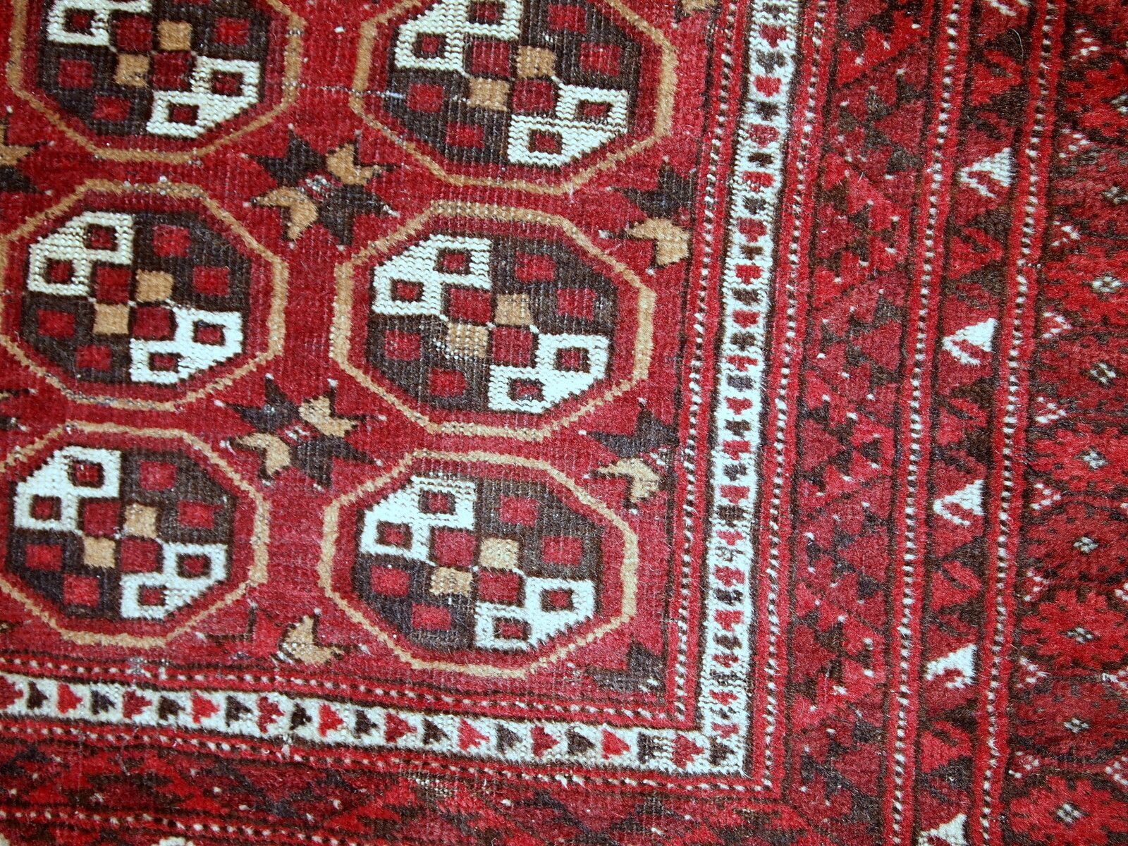 Antiek Afghaans Adraskand-gebedskleed 2,7' x 3,7' | Wol | Ca. jaren 1920 photo vintage