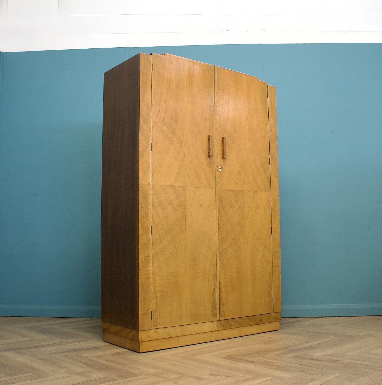 Vintage Art Deco Walnut Wardrobe, 1930s #1786 photo 599.0
