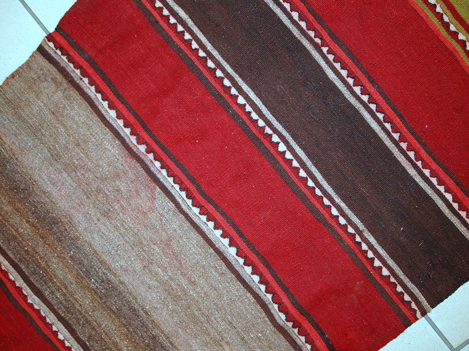 Handgemaakte vintage kilim loper 80 cm x 290 cm – jaren 1950, wollen vloerkleed photo 535.0