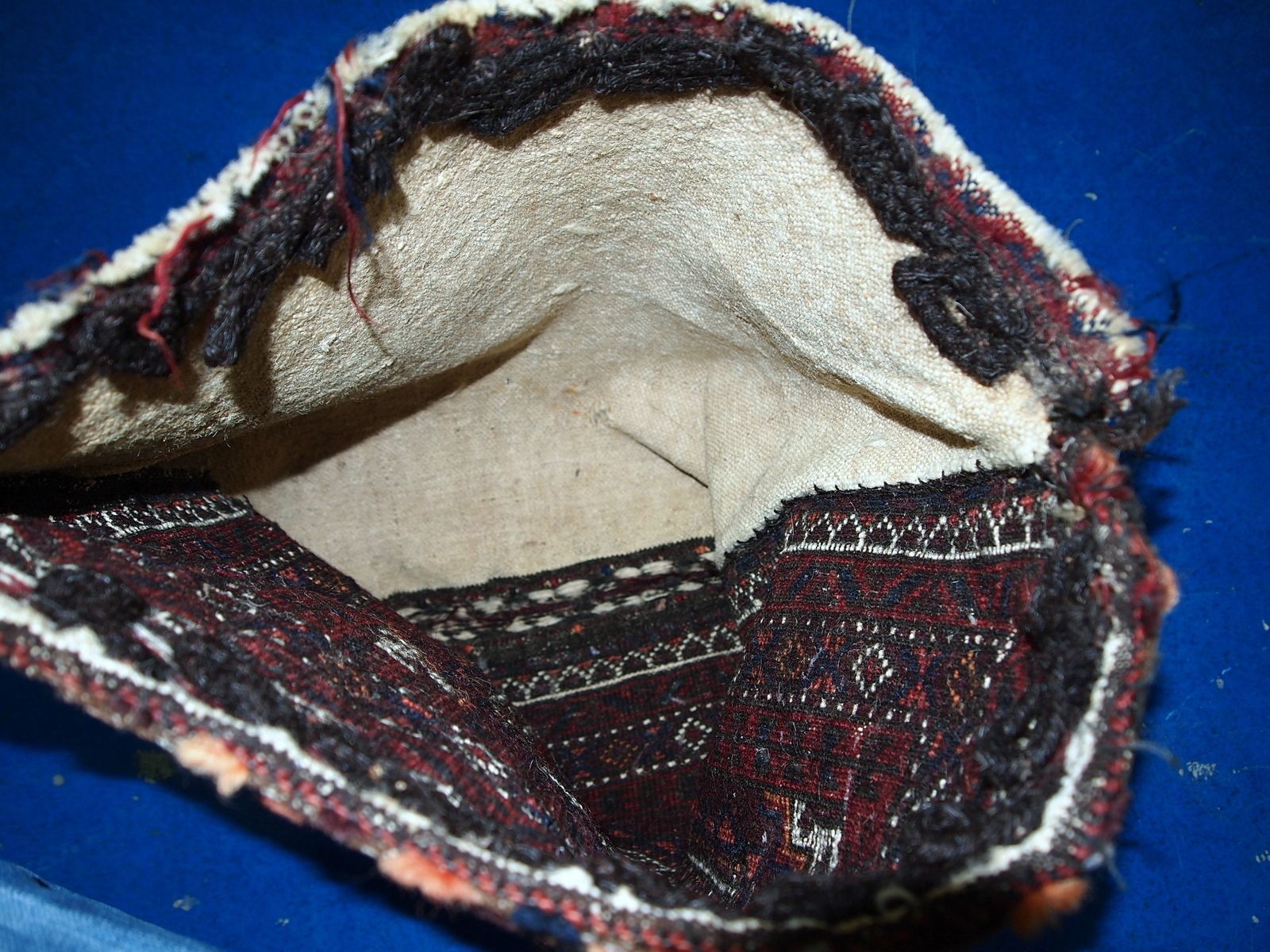Antique Afghan Baluch Salt Bag 1.4' X 1.5' Wool 1900s photo vintage