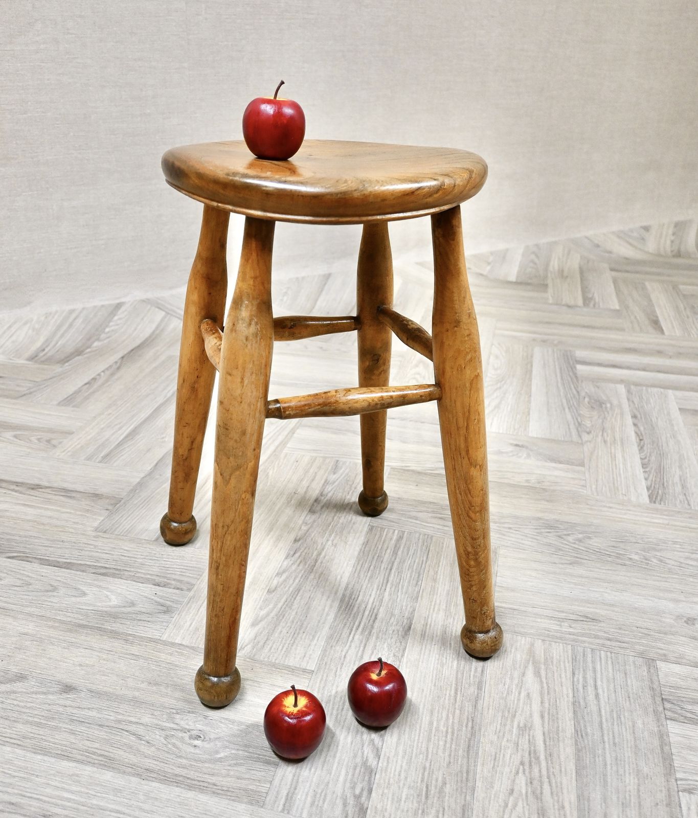Antique Ball Footed Country Stool photo Furniture