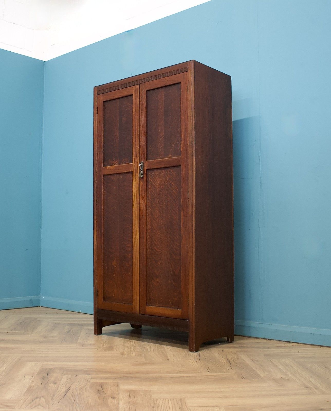 Vintage Art Deco Style Oak Compact Compactum Wardrobe, 1930s, #1788 photo Furniture