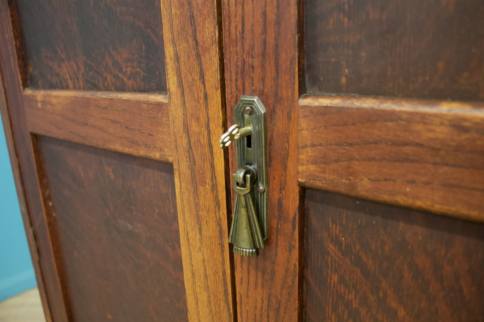 Vintage Art Deco Style Oak Compact Compactum Wardrobe, 1930s, #1788 photo vintage