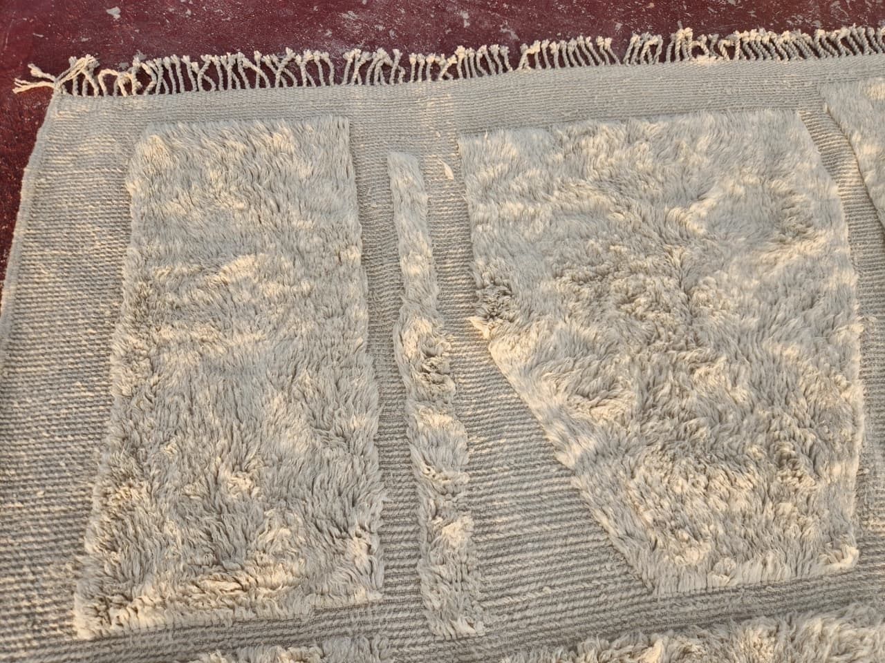 Large Moroccan Beni Ourain Style Rug – Handmade Cream Geometric Wool Carpet photo buy