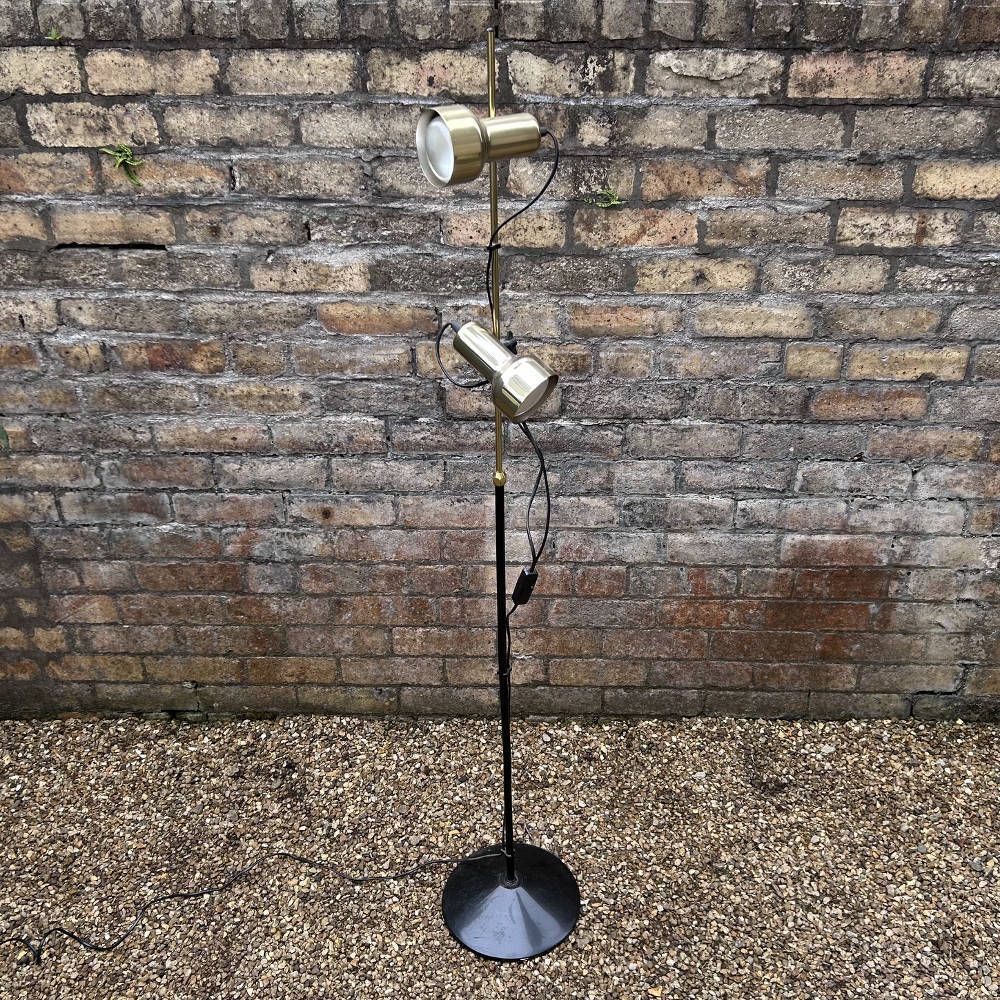 Mid Century Modern Twin Spotlight Floor Lamp photo for sale