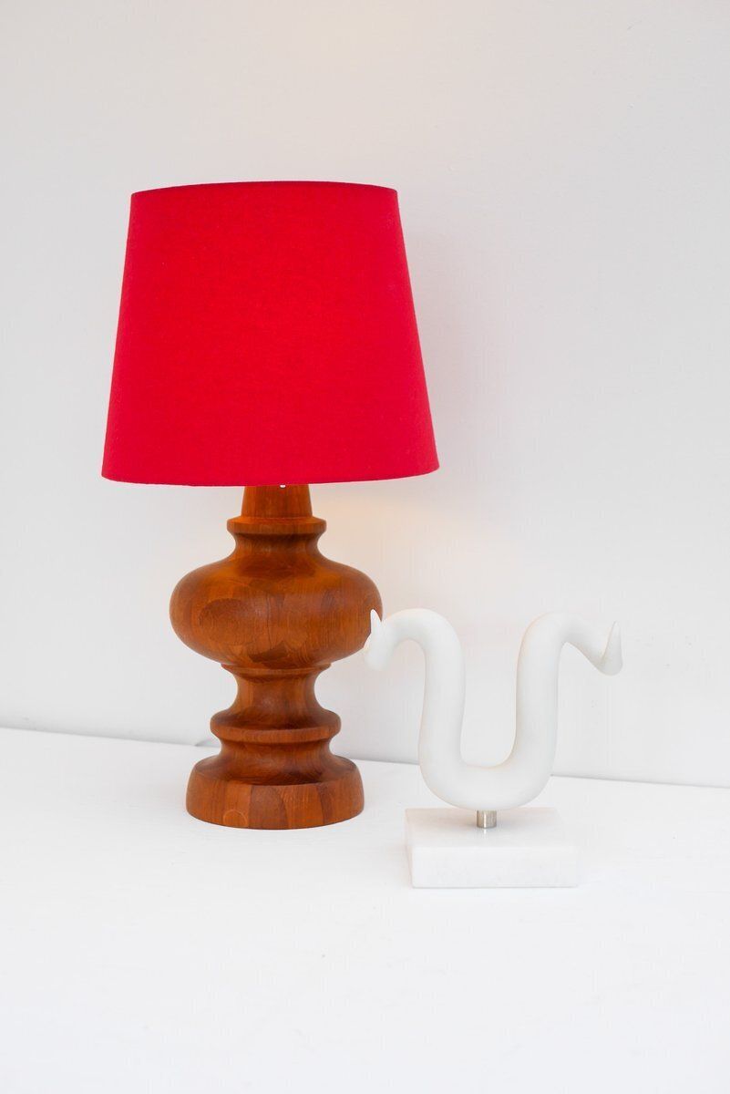 Mid Century Modern Scandinavian Oak Table Lamp From Möllers photo for sale