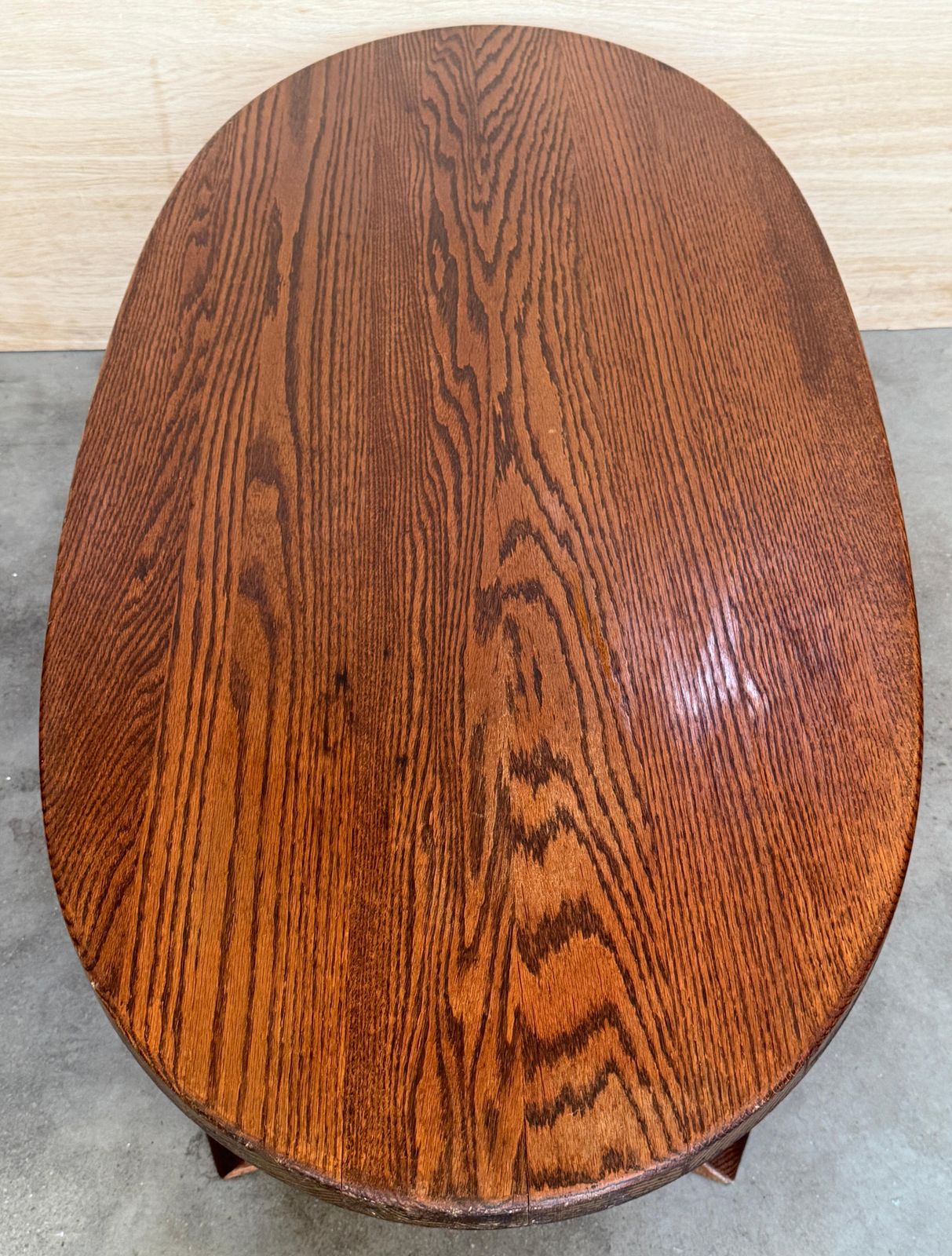 Furniture Low Oval Oak Table In Arts & Crafts Style photo