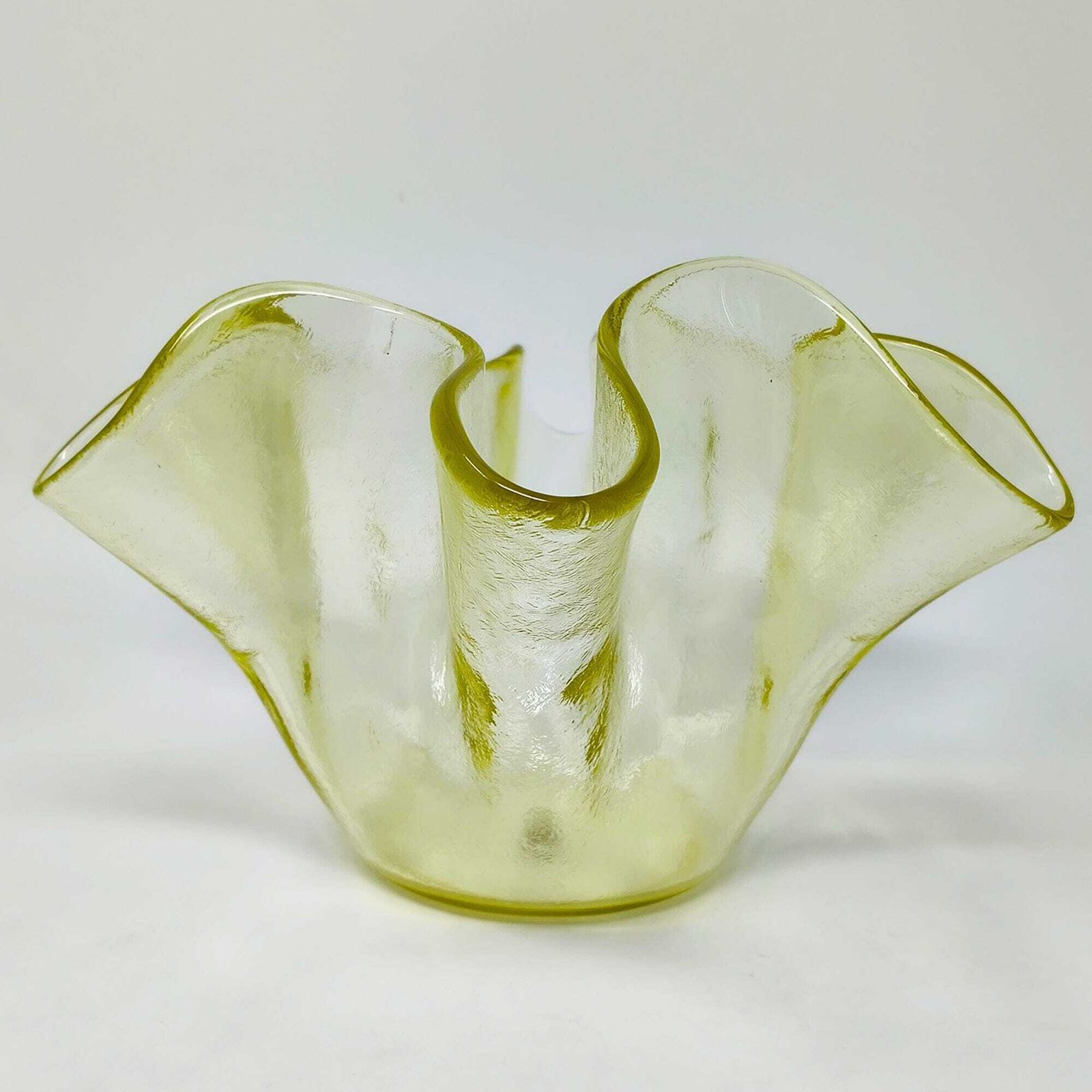 Italiaans Murano-glas gele "Fazzoletto" vaas door Dogi, jaren 1970 photo 342.0
