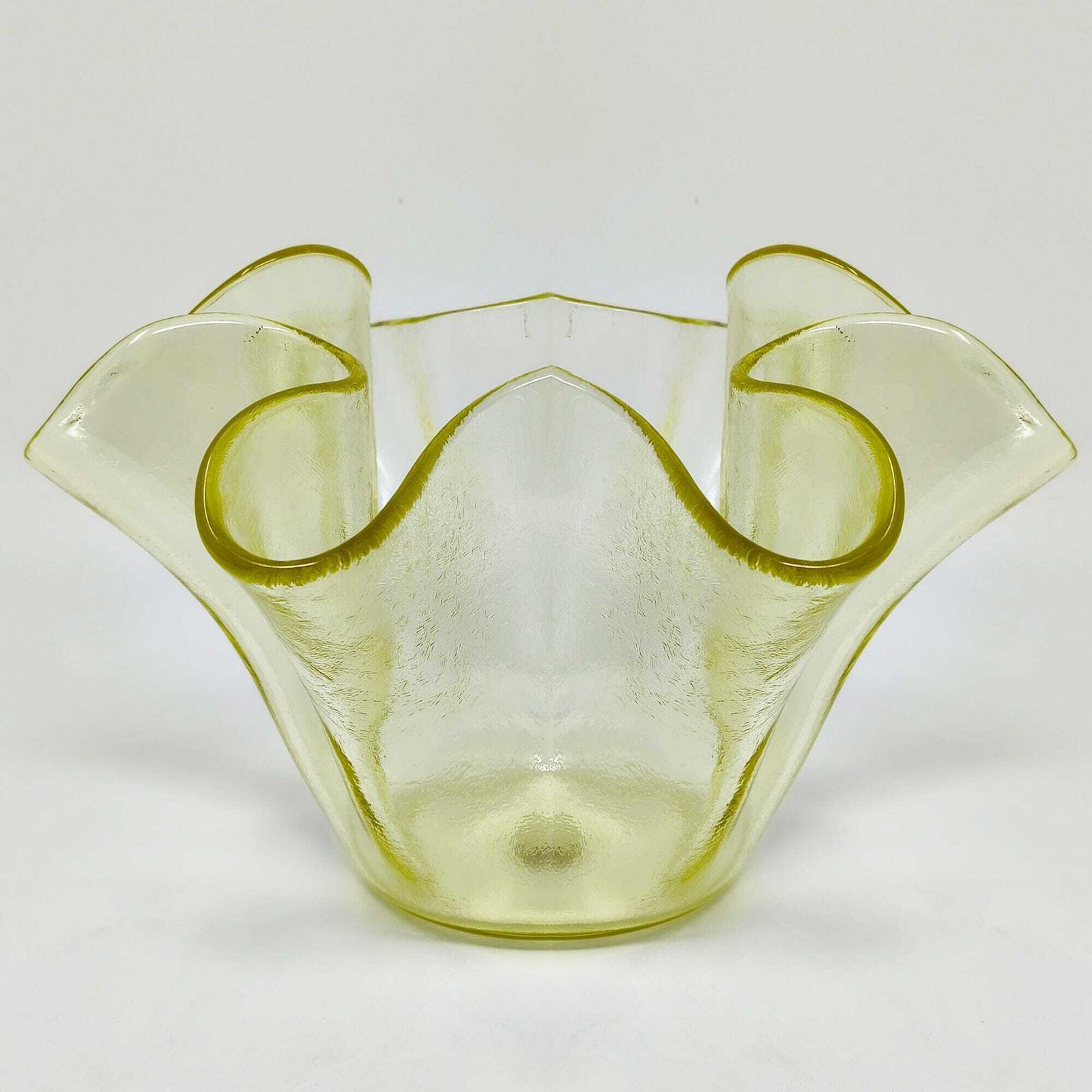 Vase « Fazzoletto » en verre de Murano jaune par Dogi, Italie, années 1970 photo vinterior