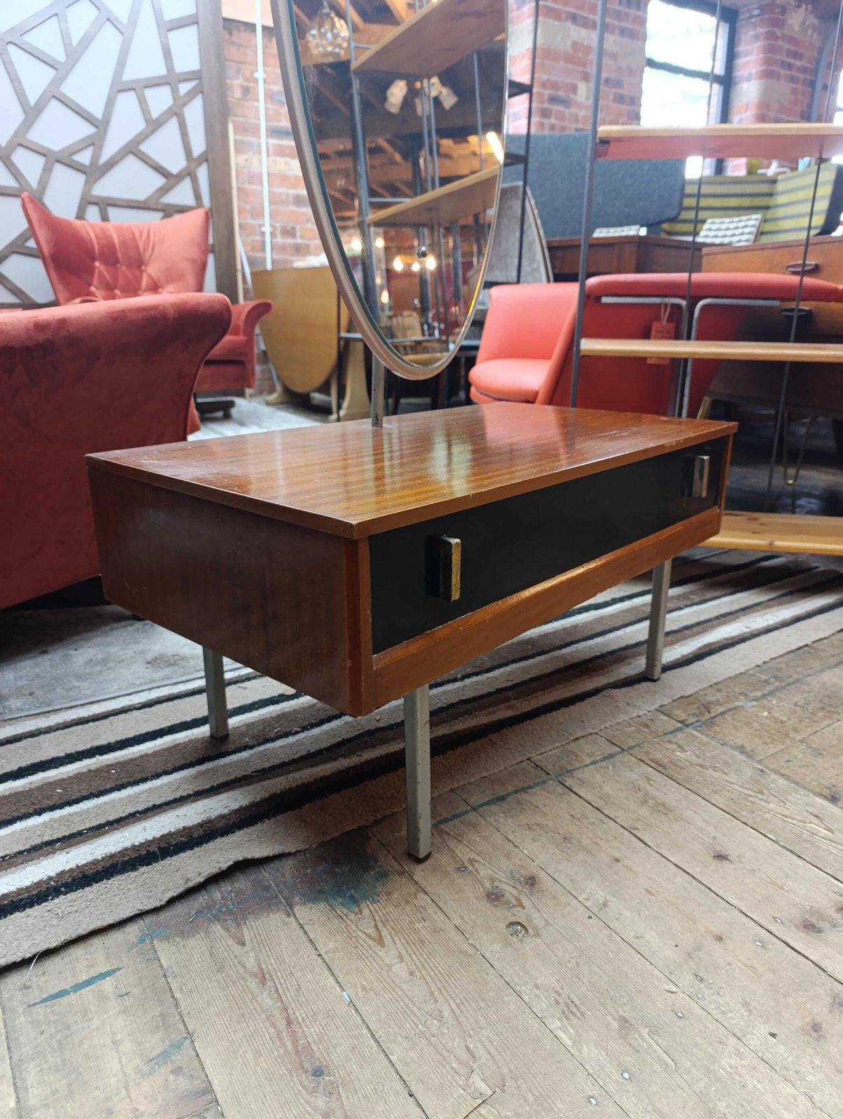 Early 1960s Lebus Dressing Table / Vanity Unit With Adjustable Oval Mirror photo Furniture