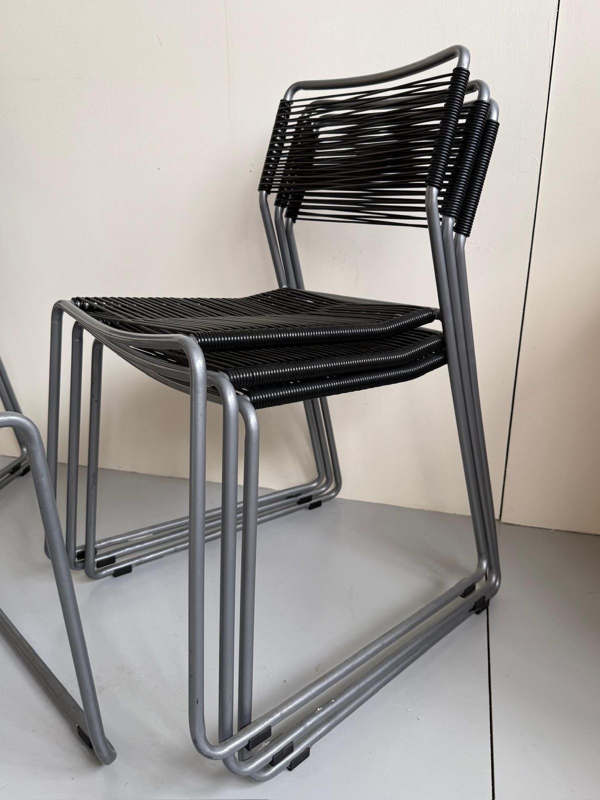 Vintage Ikea Set Of 6 Spaghetti Strap Melker Dining Chairs photo Furniture