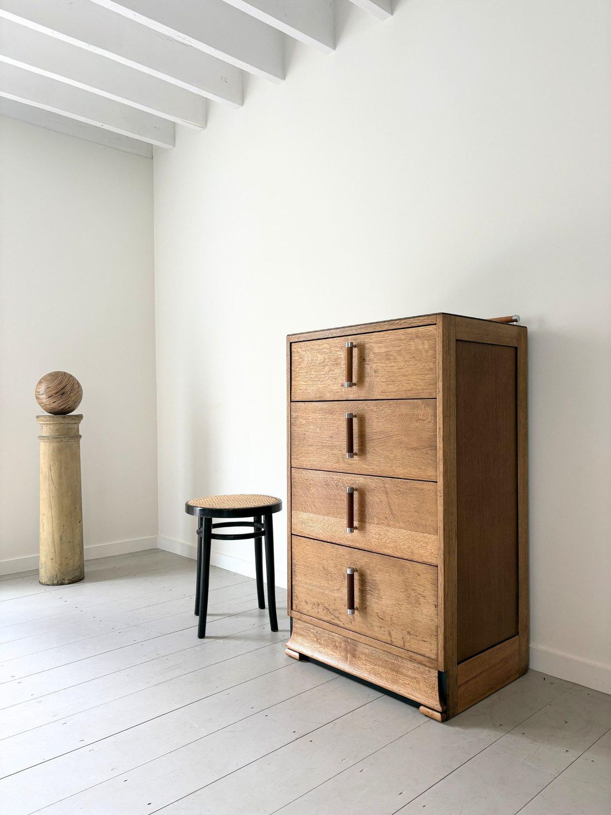 Art Deco Chest Of Drawers Dresser With Chrome Details photo furniture