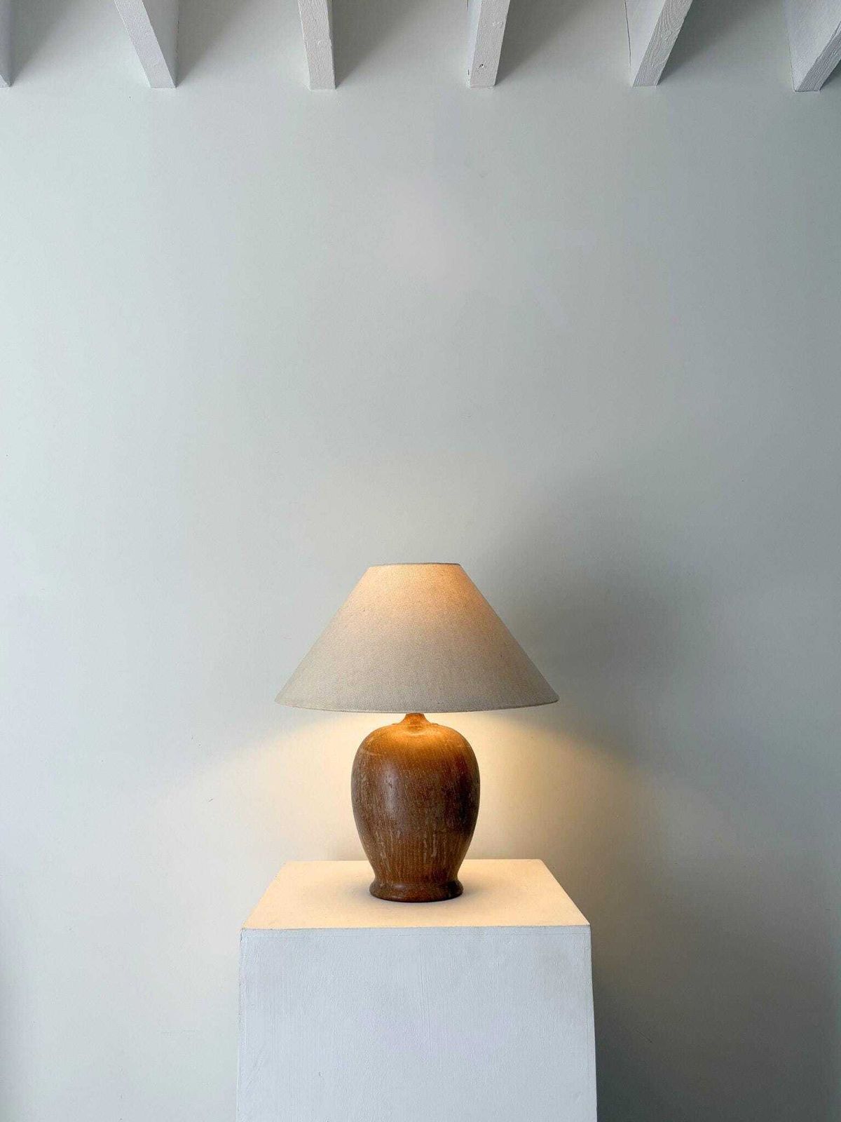 Italian Vintage Lime Wash Solid Wood Table Lamp photo furniture