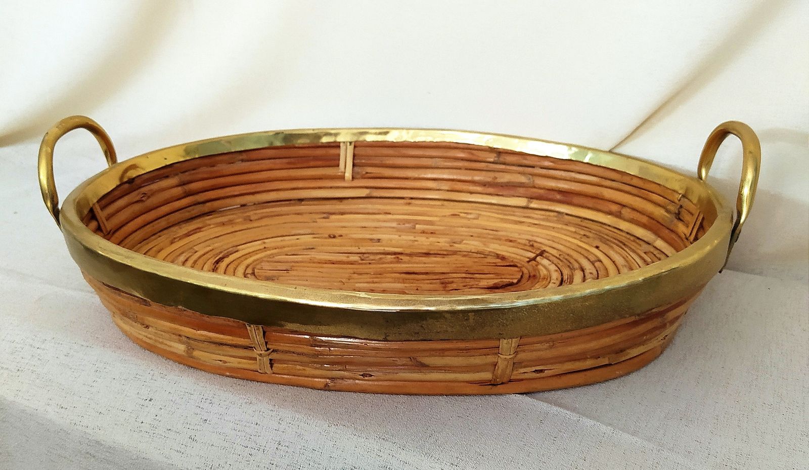 photo furniture 1970's Large Pencil Reed Basket.