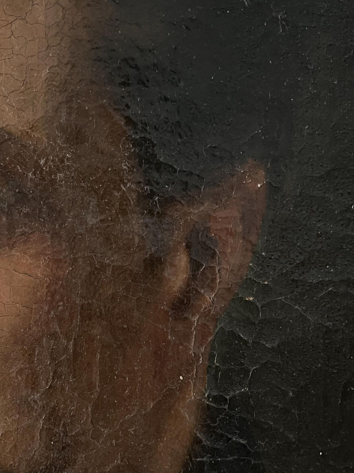 Frans antiek portret van een man, donker expressief olieverfschilderij op doek photo buy