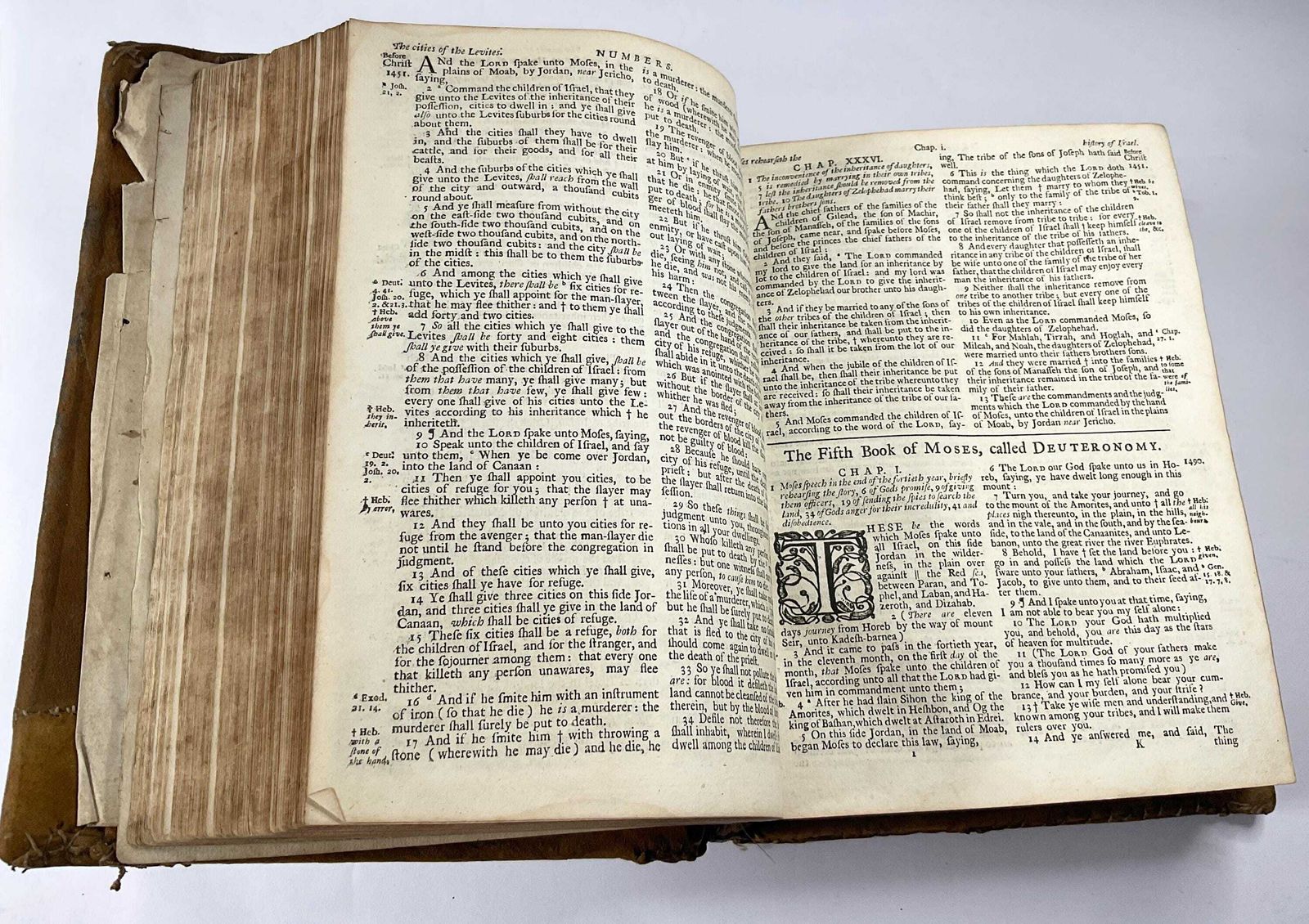 photo for sale Samengestelde Bijbel en Gebedenboek 1737-1739, volkskunst handgestikt patchwork leren omslag, uitgegeven door John Baskett.