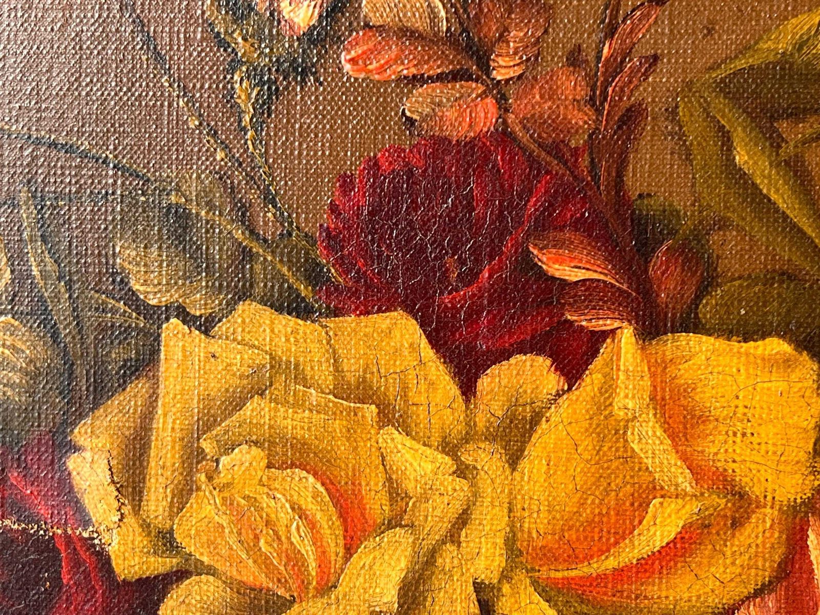 Nature morte aux roses, huile sur toile d'époque, peinture de fleurs, années 1900 photo buy