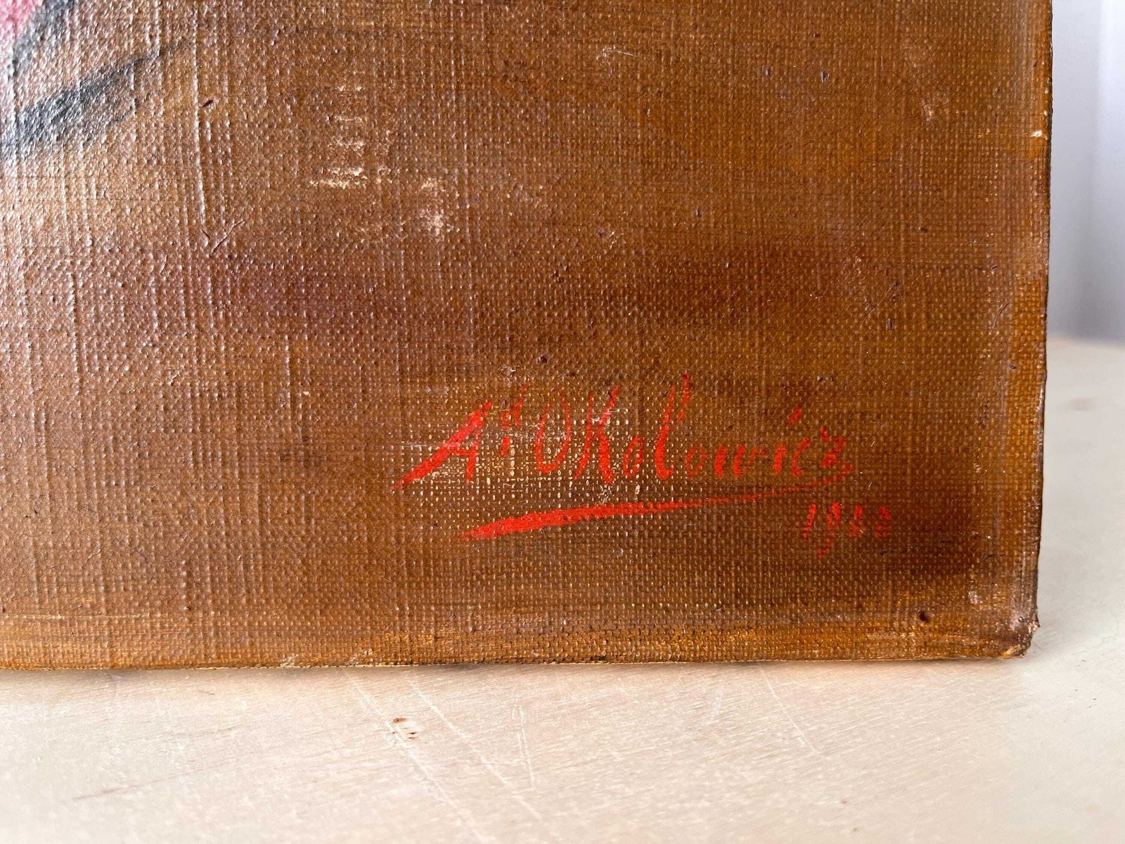 photo furniture Nature morte aux roses, huile sur toile d'époque, peinture de fleurs, années 1900
