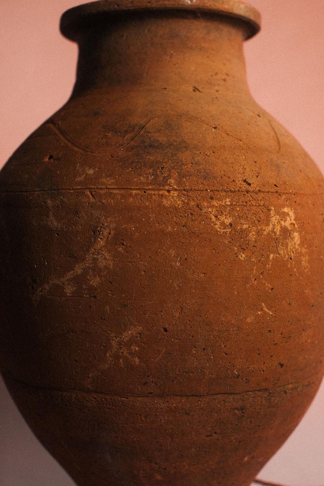 Sunbaked Curve Terracotta Lamp photo for sale