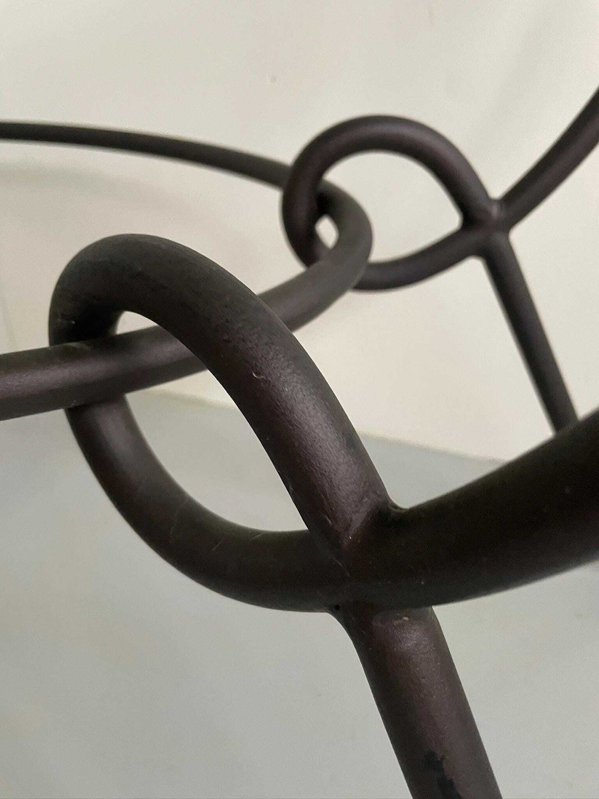 Stunning Large Wrought Iron Curly Console Table With Glass Top Postmodern photo buy
