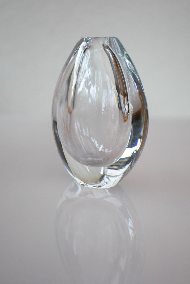 photo vintage Vases en verre cristal Lucid Drop, Sven Palmqvist pour Orrefors, Suède, années 1950, lot de 3