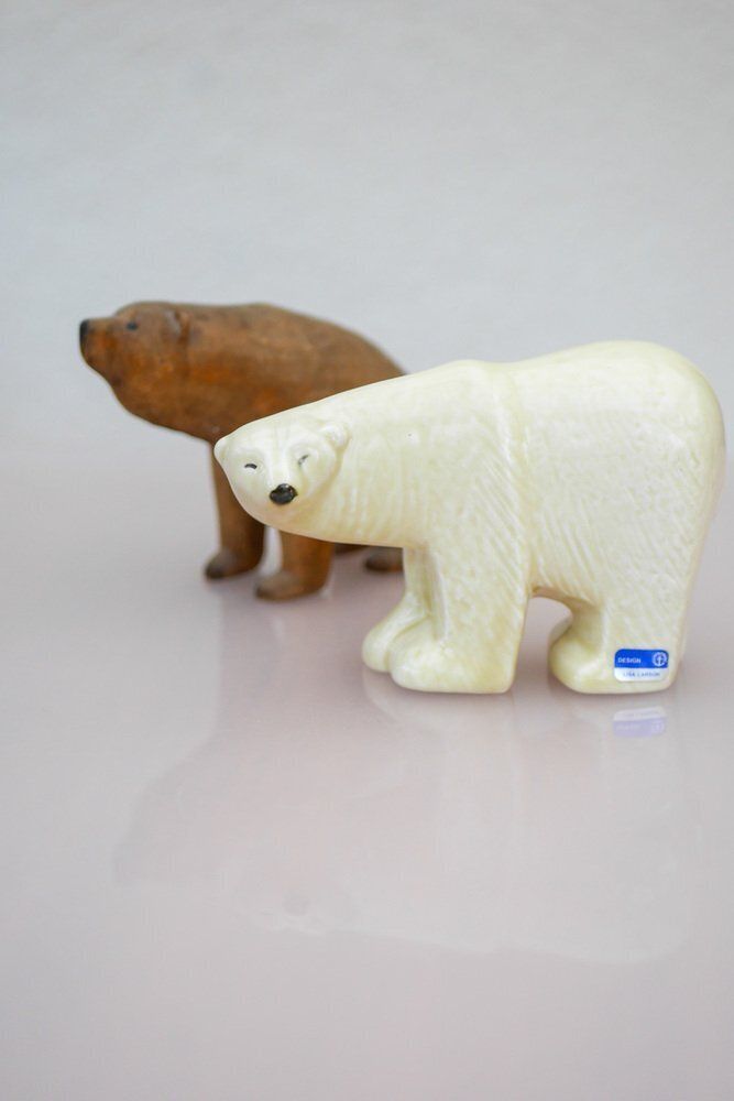 415.0 Figurine ours polaire en grès émaillé par Lisa Larson pour Gustavsberg, années 1970 photo