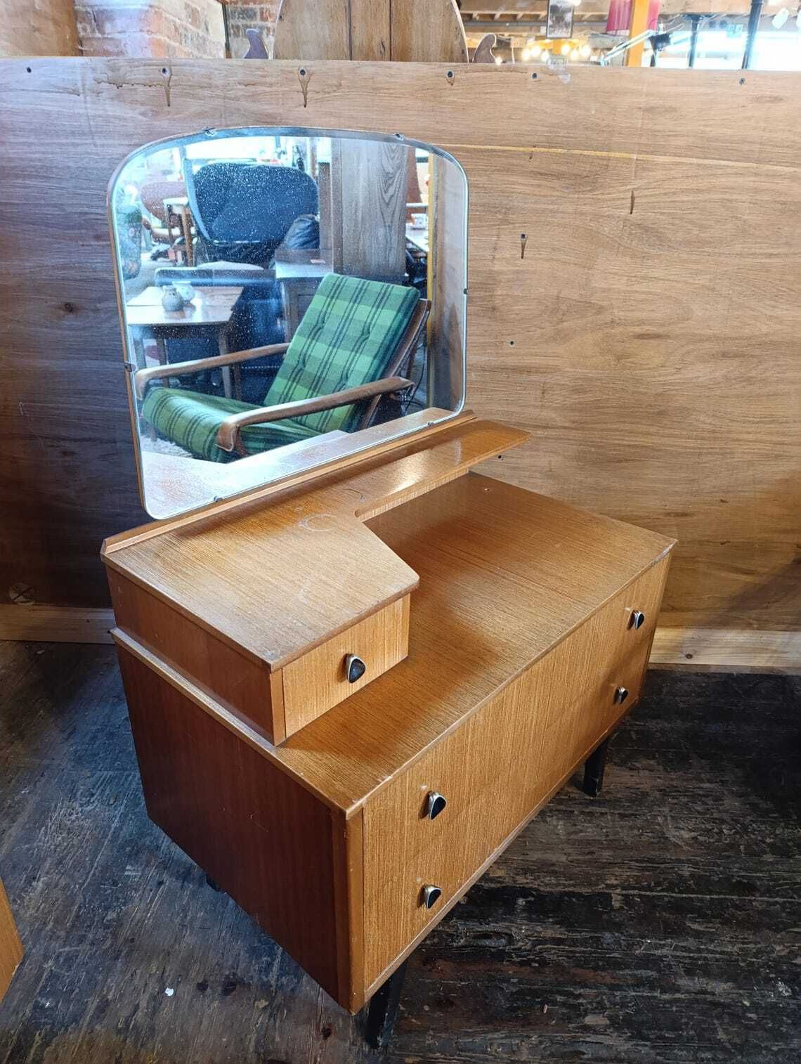 Austinsuite Mid Century Teak Dressing Table With Mirror 1960s British Modern photo vinterior