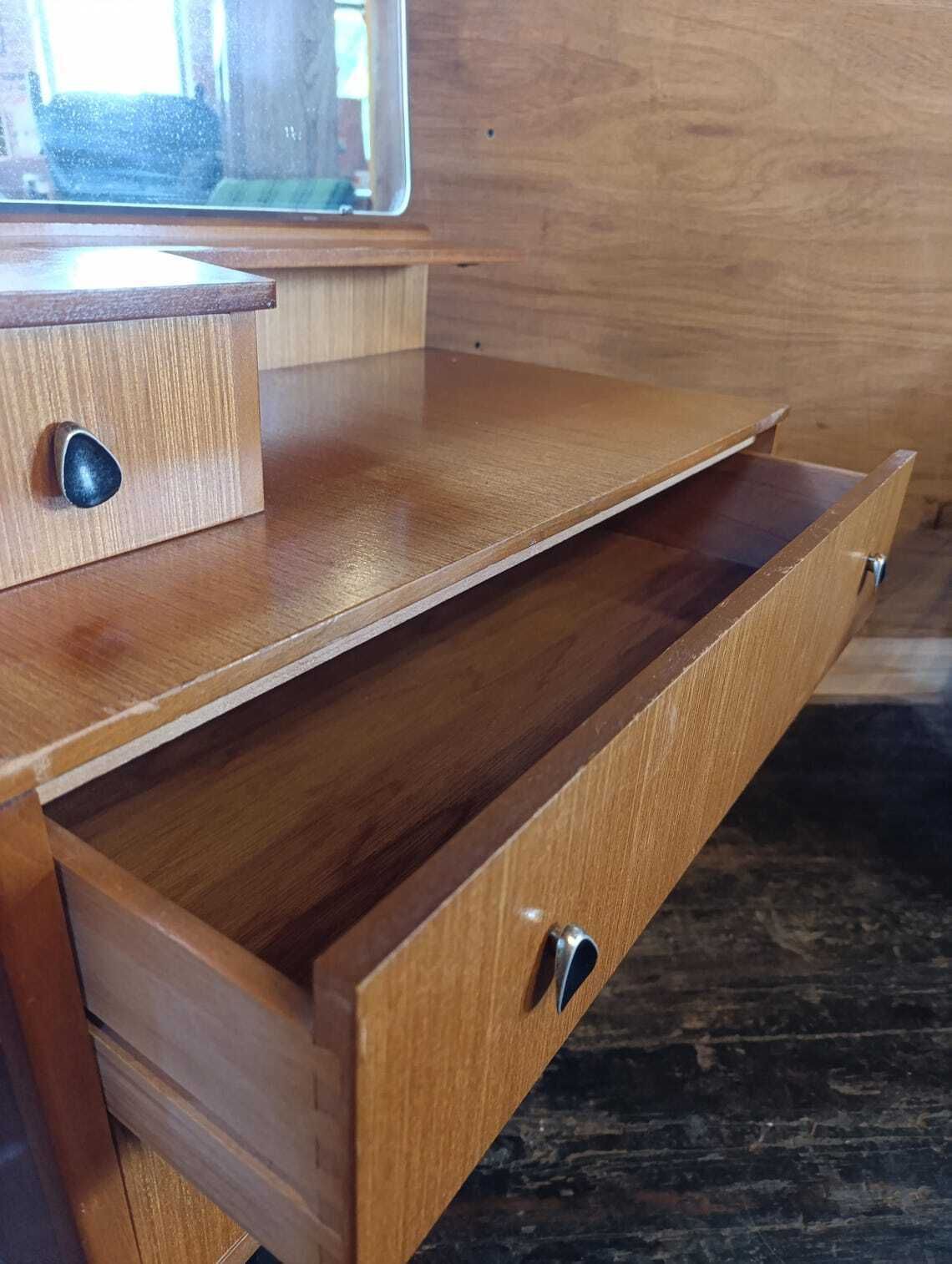 Furniture Austinsuite Mid Century Teak Dressing Table With Mirror 1960s British Modern photo