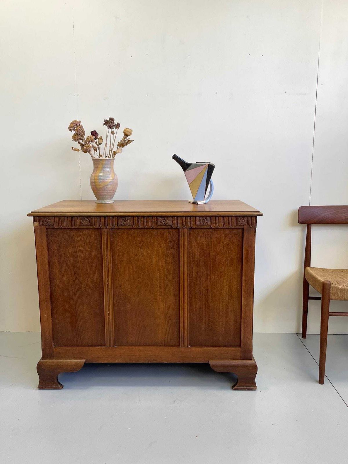 Vintage Wooden Ottoman Or Blanket Box Chest Storage