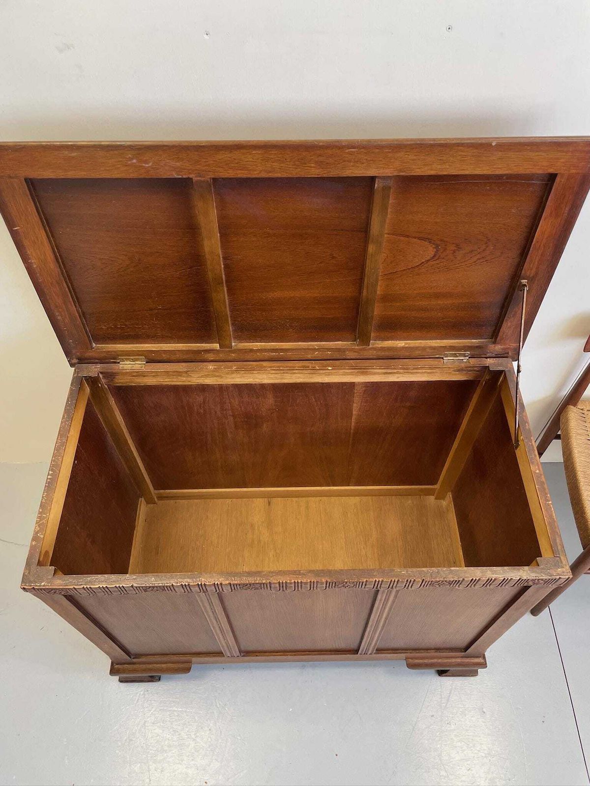 Vintage Wooden Ottoman Or Blanket Box Chest Storage photo furniture