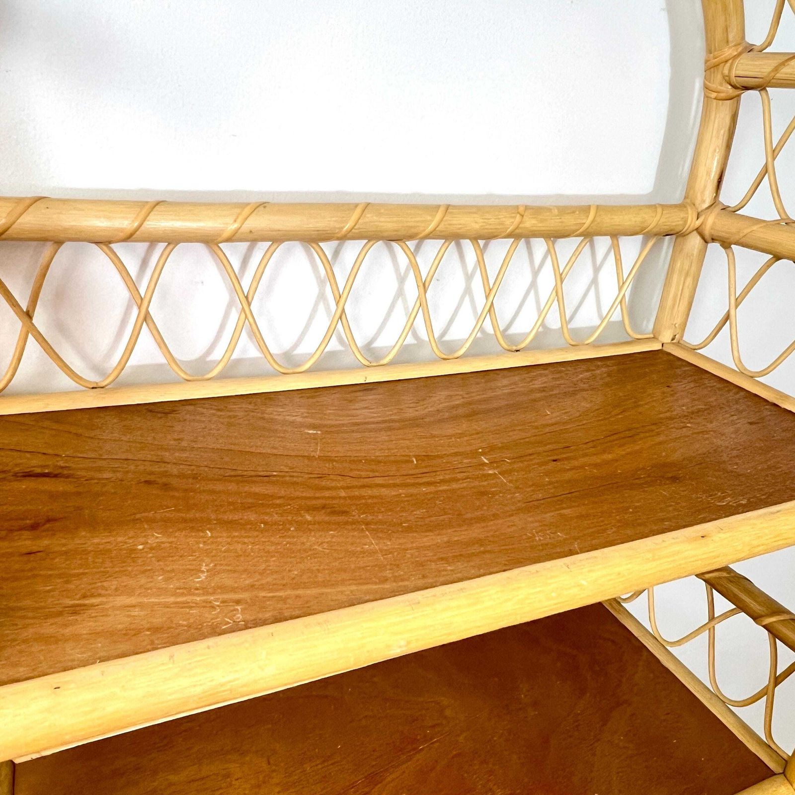 Tiki Boho Bamboo Shelving Unit, Cane Bookcase photo Furniture