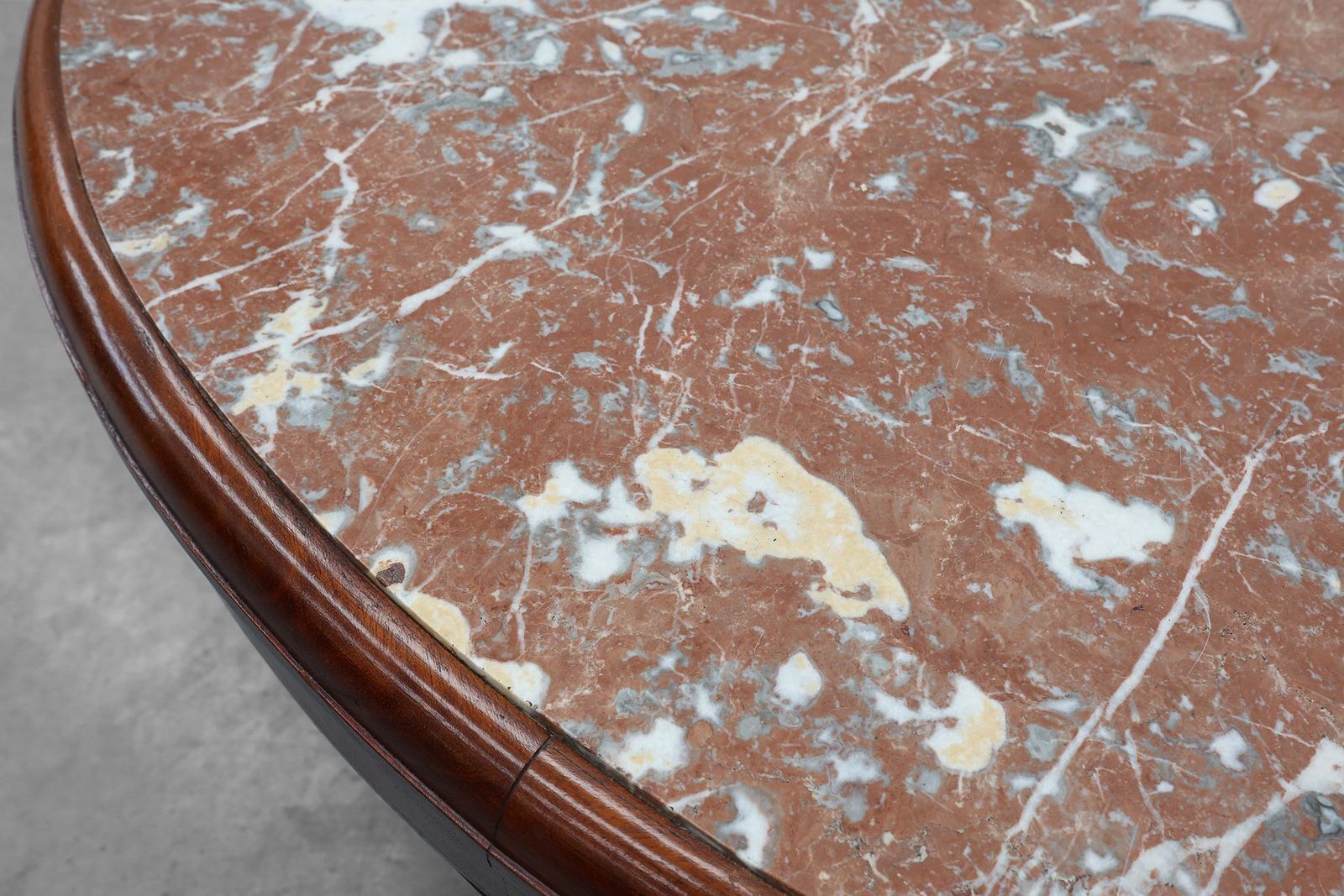 4356.0 Art Deco Oval Side Table In Walnut With Marble Top From De Coene, Belgium, 1925 photo