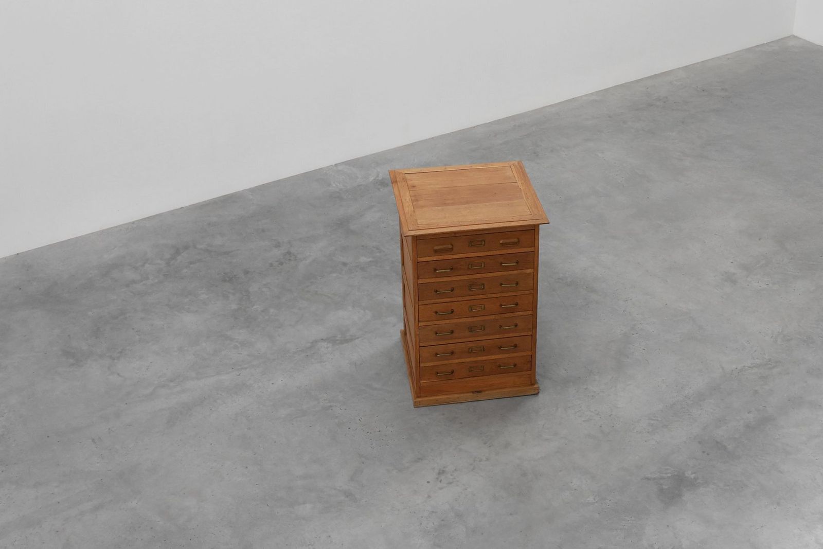 photo furniture Industrial Oak Filing Cabinet With Brass Handles, United Kingdom, 1920s
