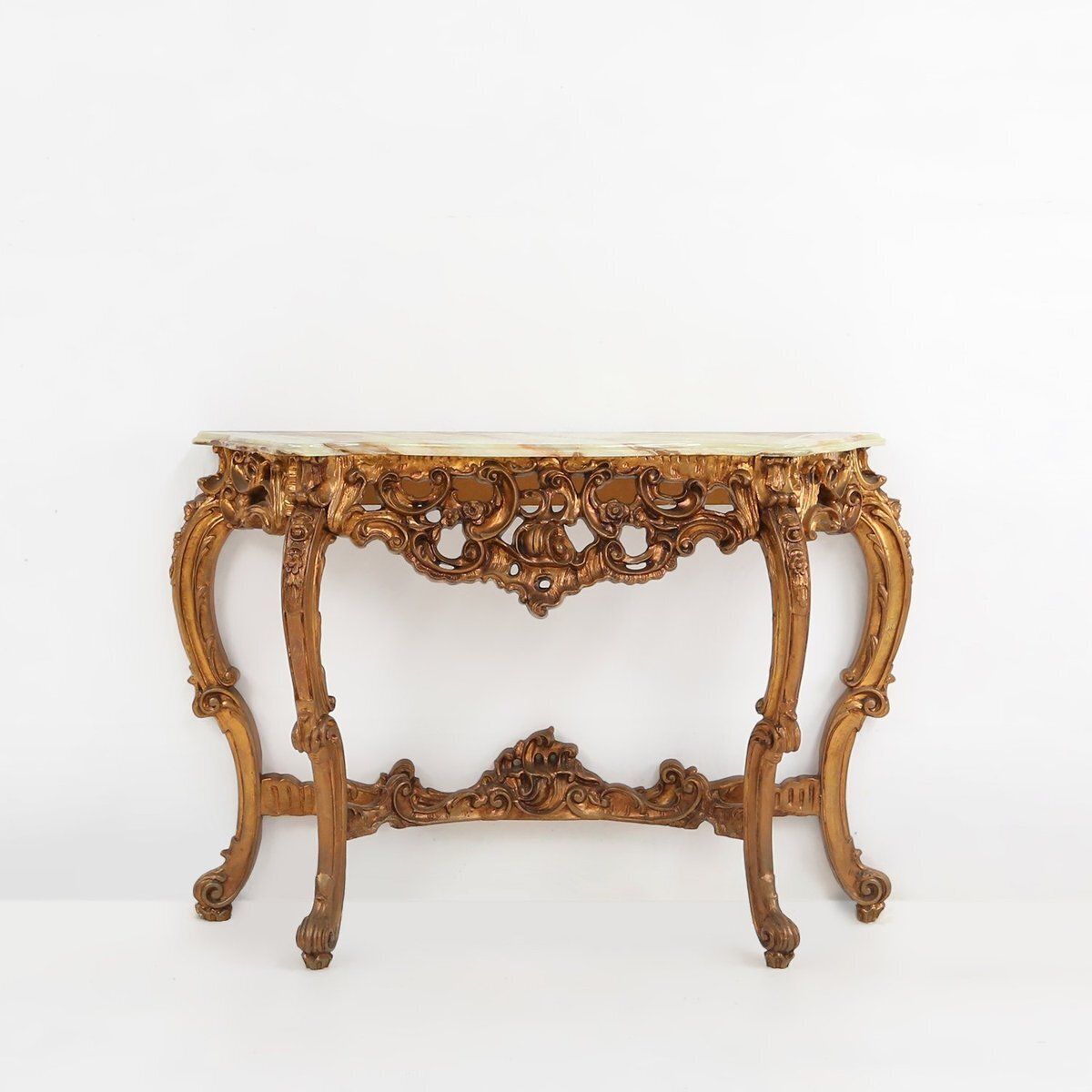 Louis XV Style Console With Marble Top, France, 1970s