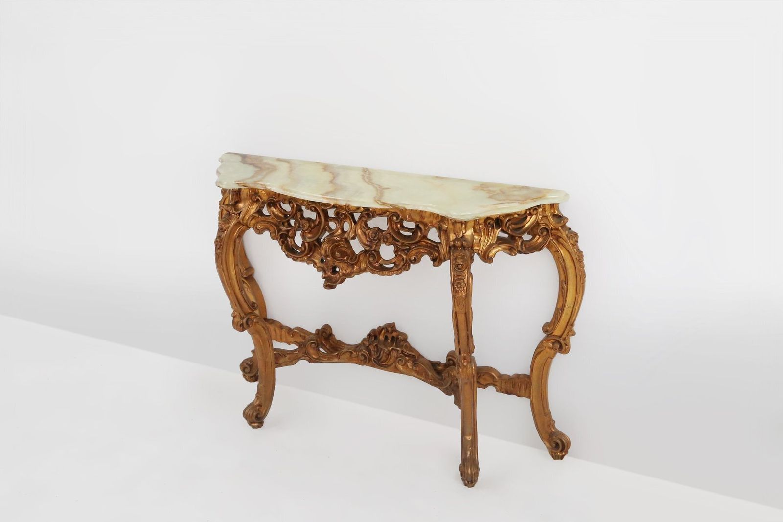 Louis XV Style Console With Marble Top, France, 1970s photo vinterior