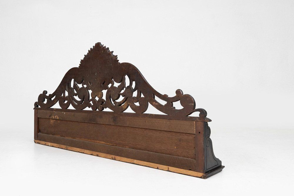 photo vinterior Baroque Carved Black Wooden Sculptured Shelf, France, 1850s