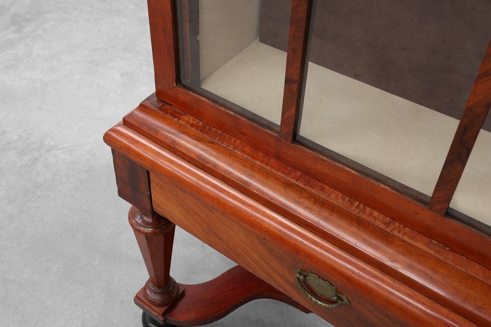 photo buy Antique William IV Style Walnut Display Cabinet, United Kingdom, 18th Century