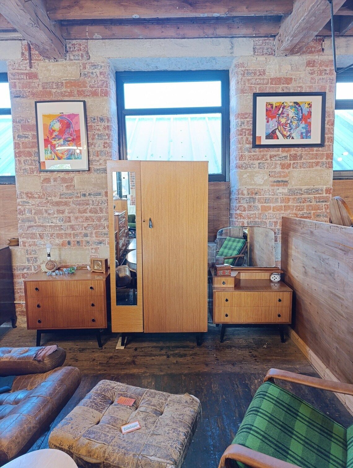 Austinsuite Mid Century Teak Bedroom Suite Wardrobe Dressing Table  Chest 1960s British Modern photo furniture