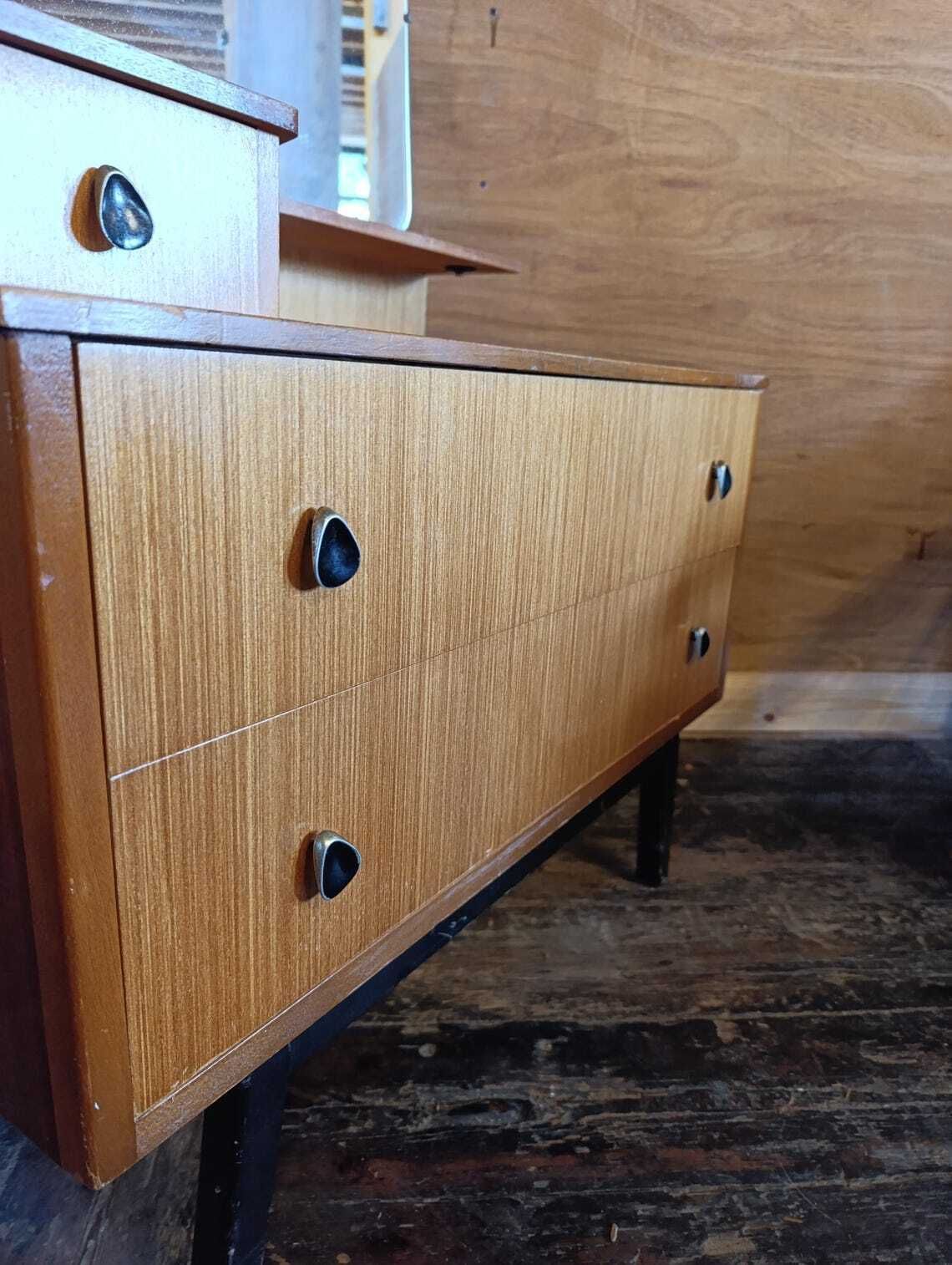 Austinsuite Mid Century Teak Bedroom Suite Wardrobe Dressing Table  Chest 1960s British Modern photo buy