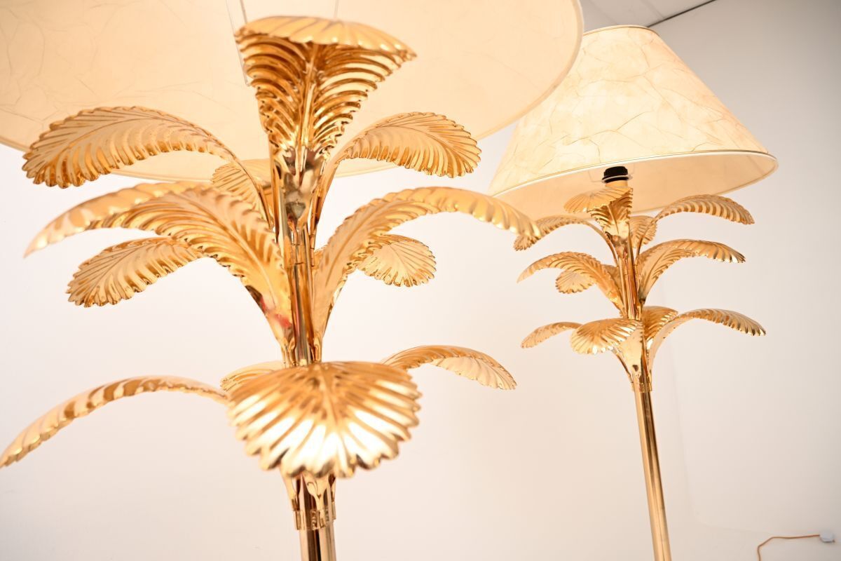 photo furniture Pair Of Vintage Italian Brass Palm Tree Floor Lamps