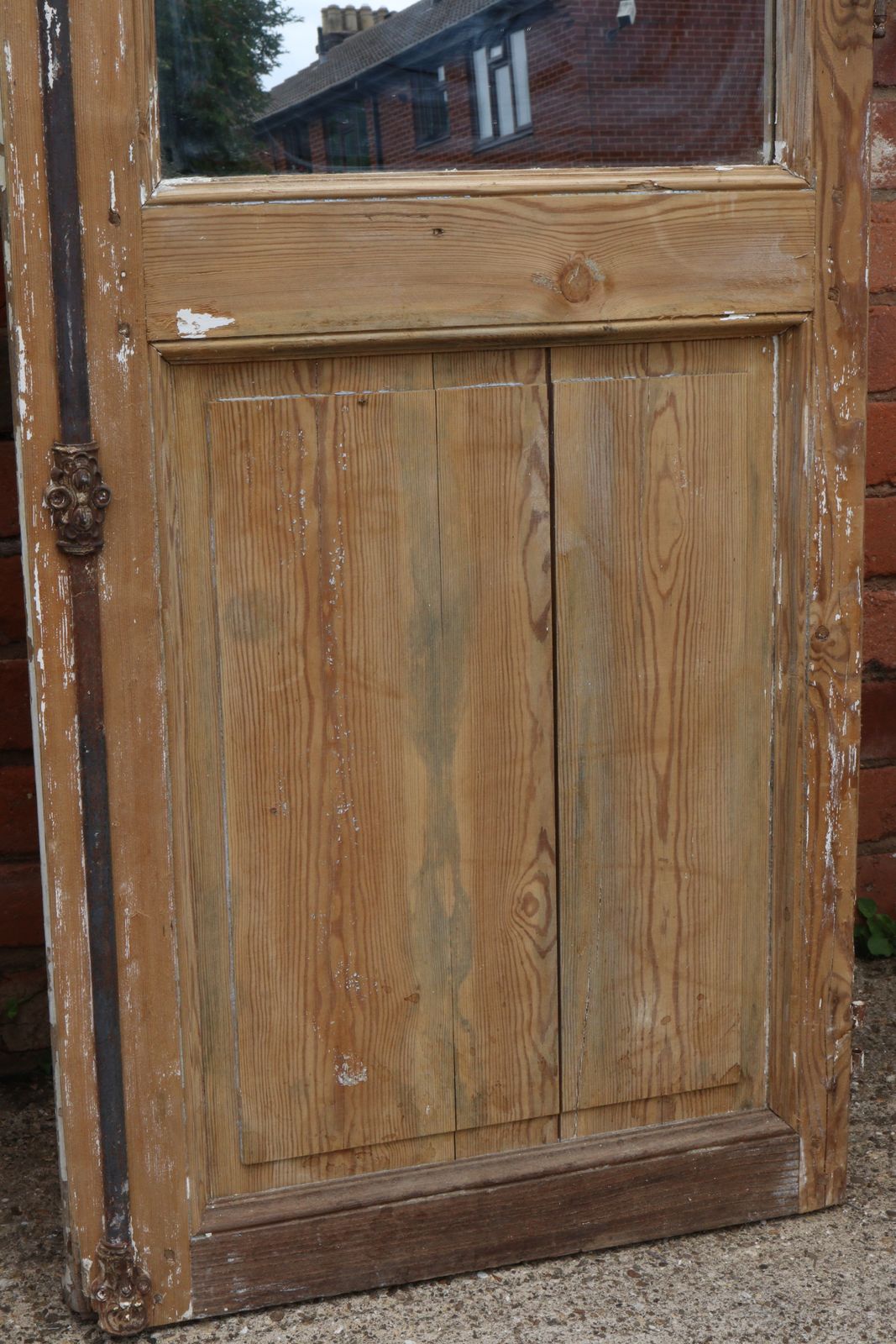 photo for sale Antique French Chateau Floor Standing Mirror Doors 263cm High