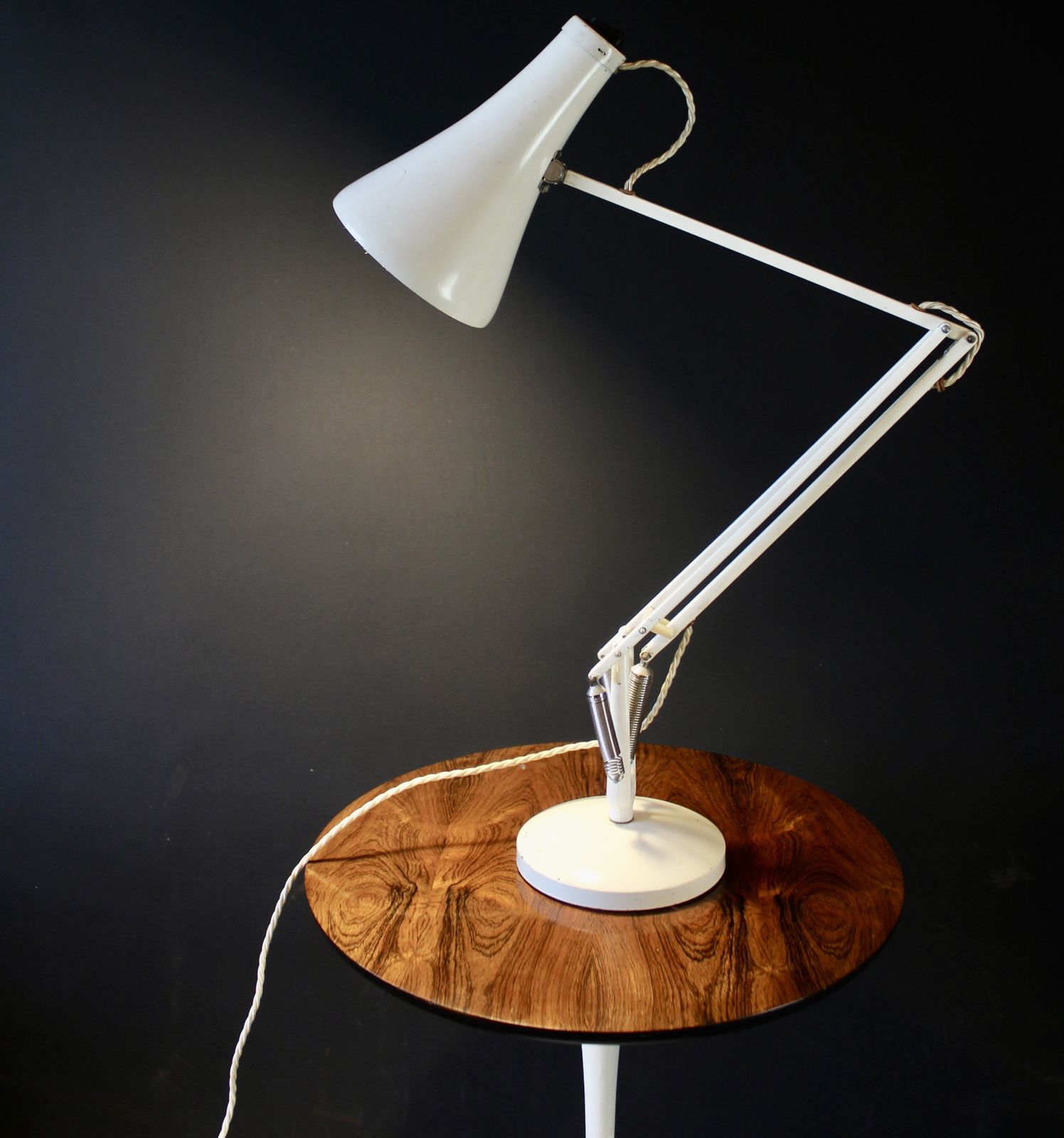 Herbert Terry Model 75 White Anglepoise Desk Lamp photo vintage