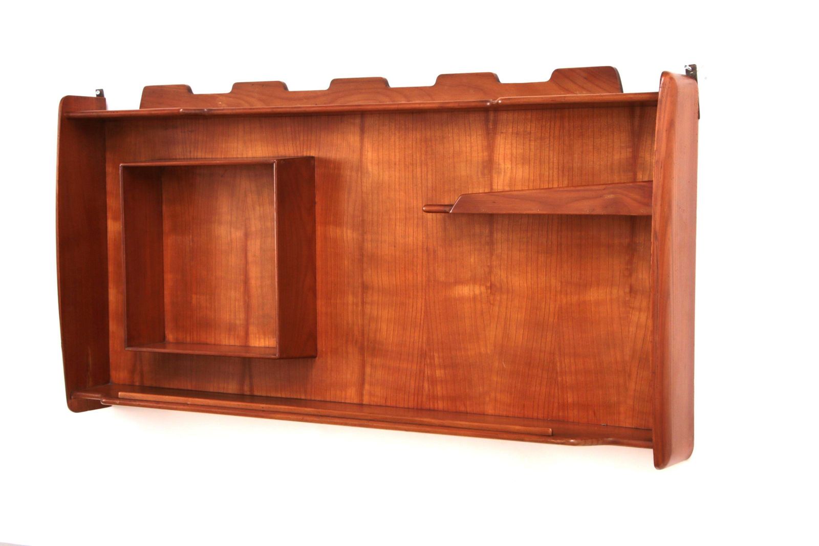 Italian Handmade Walnut Wall Cabinet, Vintage 1960s, 100cm Wide photo buy