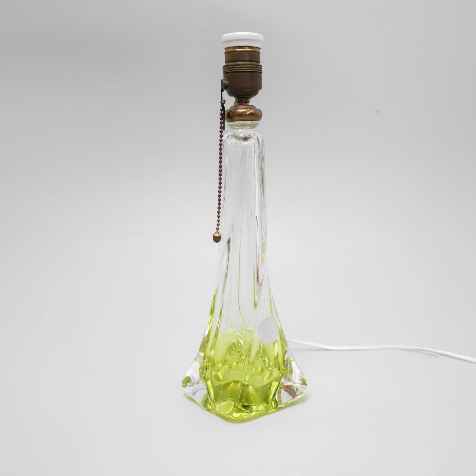 Lampe de table vintage Val Saint Lambert en cristal photo for sale