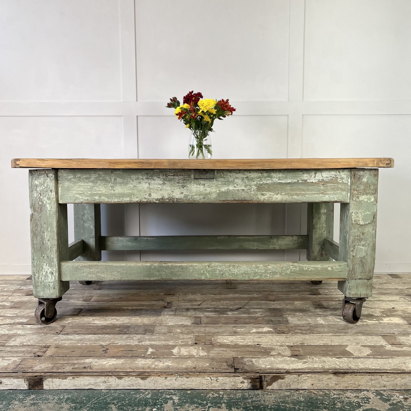 Antique Pine Kitchen Prep Table
