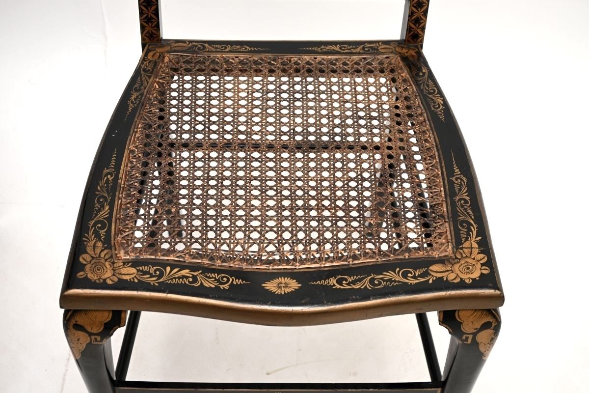 Pair Of Antique Lacquered Chinoiserie Side Chairs photo vinterior